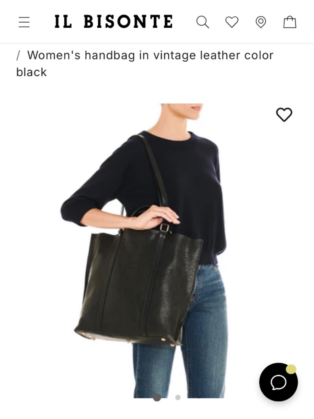 Il Bisonte Black Leather Tote